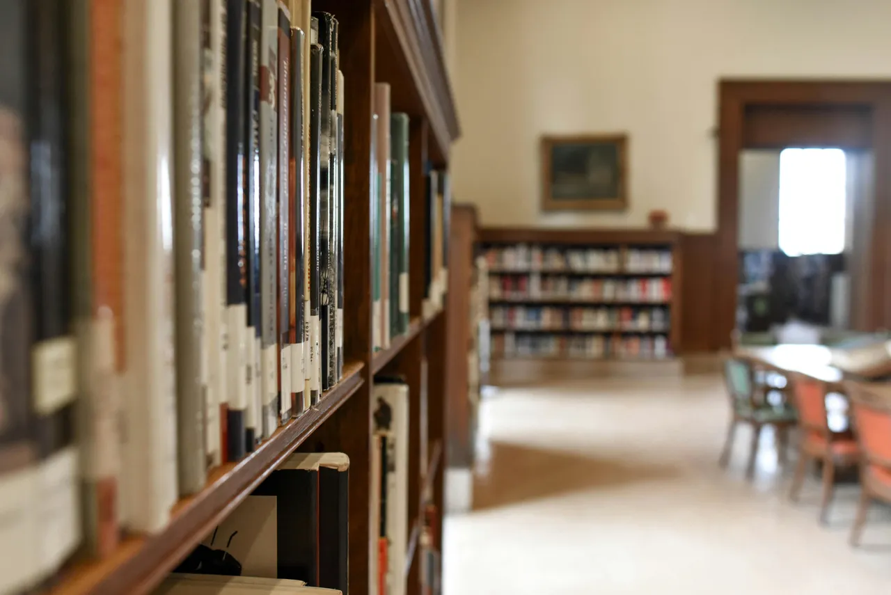 bookcase in library