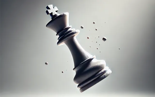 falling king chess piece